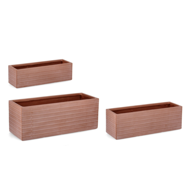 SET3 P.VASO TRESSAGE RETT TERRACOTTA