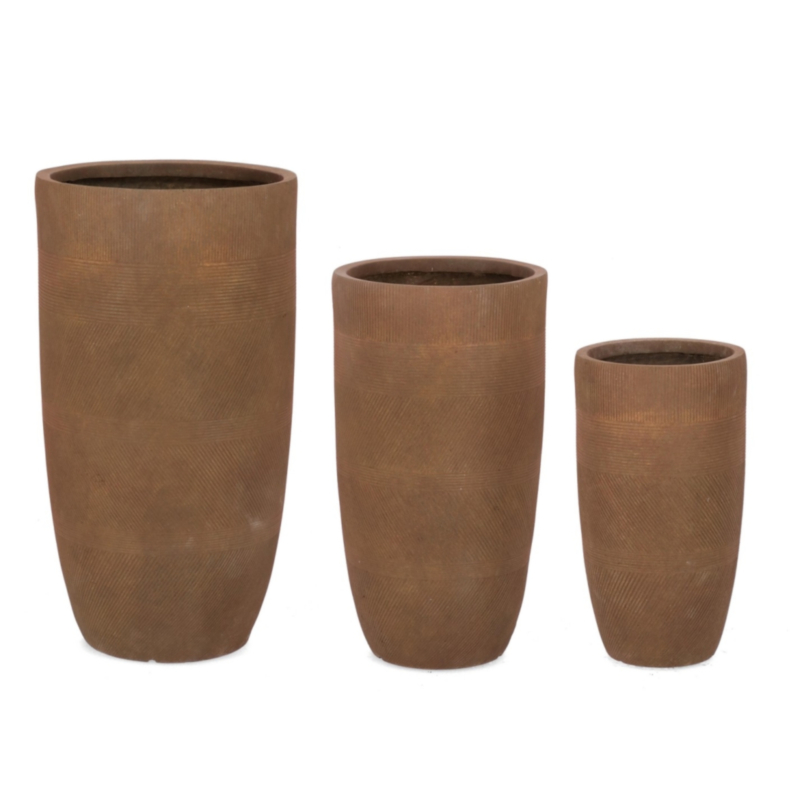 3ER SET ÜBERTOPF RIGO RU RUSTY HOCH
