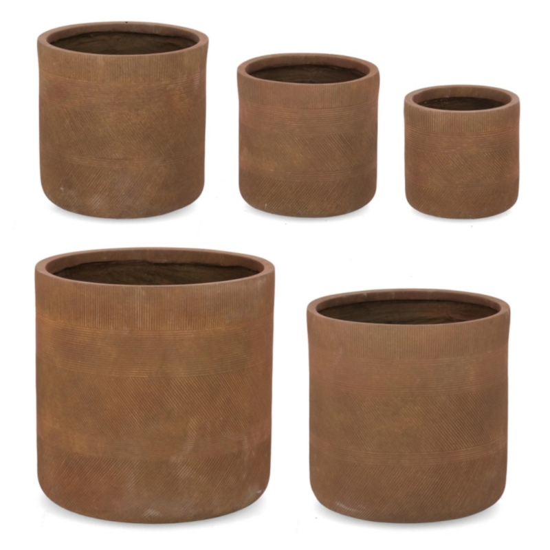 5ER SET ÜBERTOPF RIGO ZYLIND. RUSTY