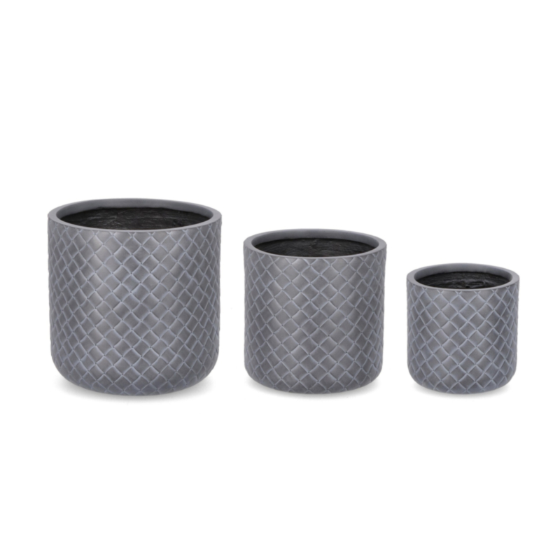 SET3 P.VASO RHOMBUS CIL ANTRACITE