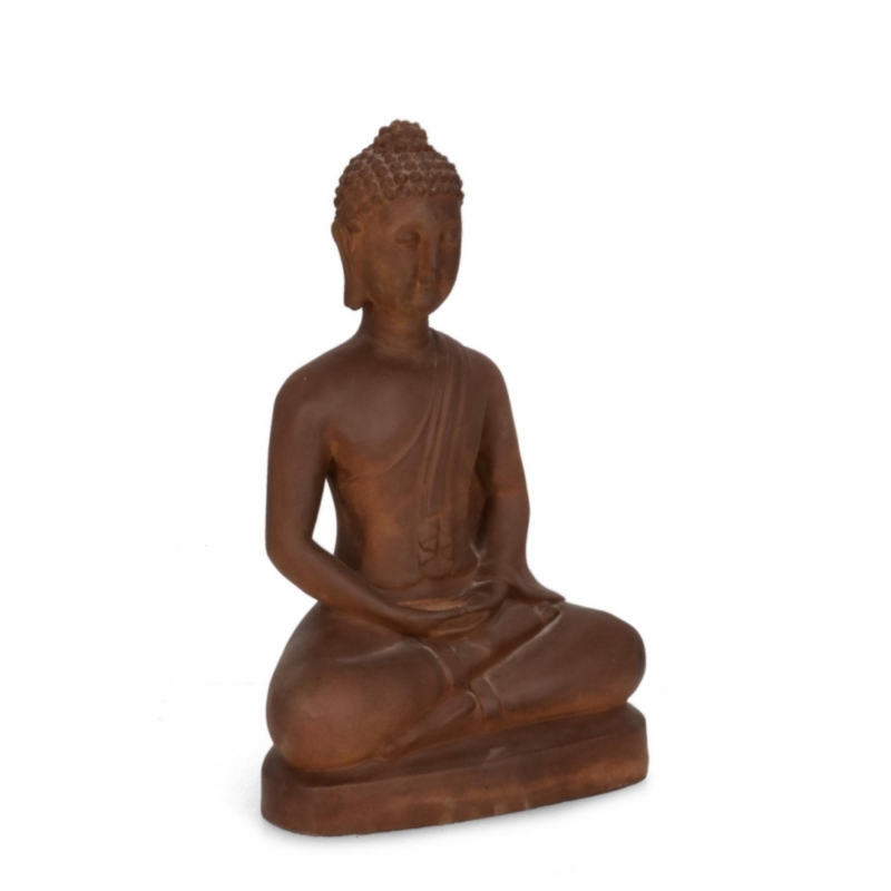 DECORAZIONE MEILI BUDDHA SEDUT RUSTY H49