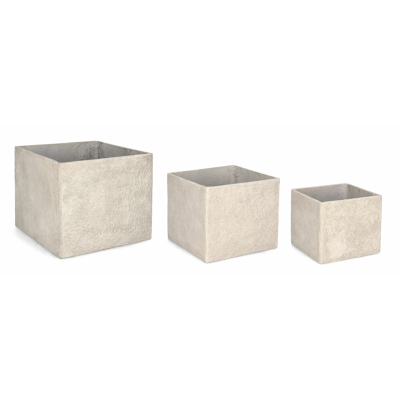 SET3 P.VASO MEILI QUADRATO ALTO BEIGE