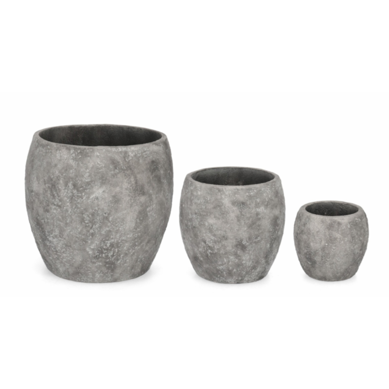 SET3 P.VASO MEILI BOMBATO GRIGIO