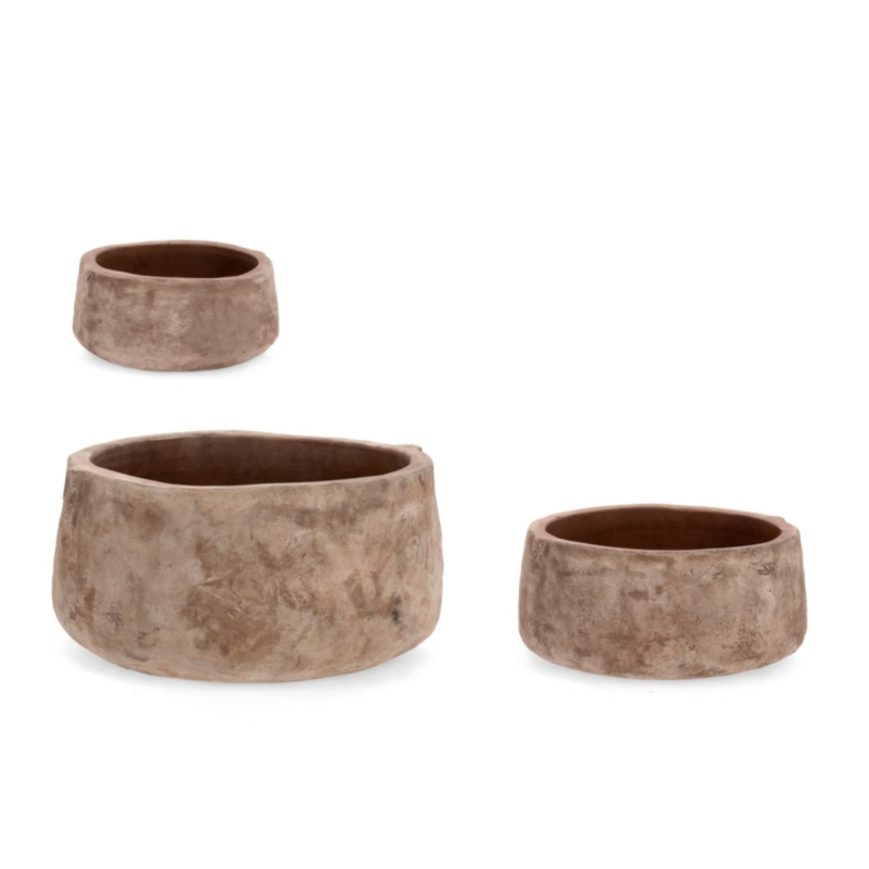 SET3 P.VASO MINH TONDO TERRACOTTA BRUNIT