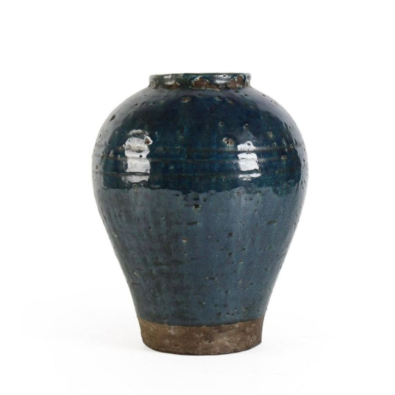RUNE TERRACOTTA BLUE VASE H. H28,5