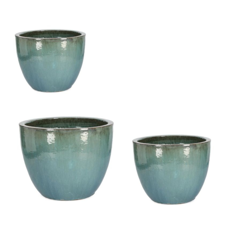 3ER SET ÜBERTOPF QUANG BLAU