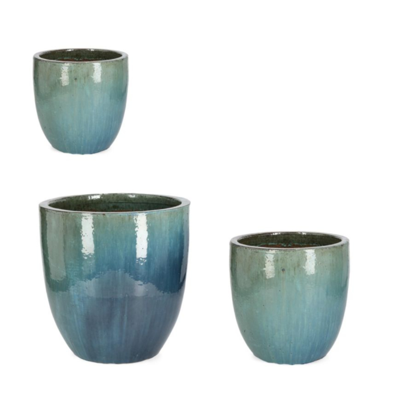 3ER SET ÜBERTOPF QUANG HOCH BLAU