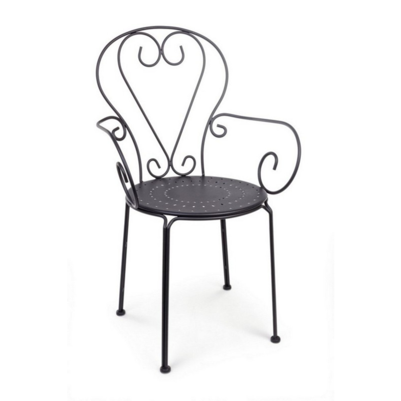 ETIENNE CHARCOAL CHAIR W-ARMRESTS