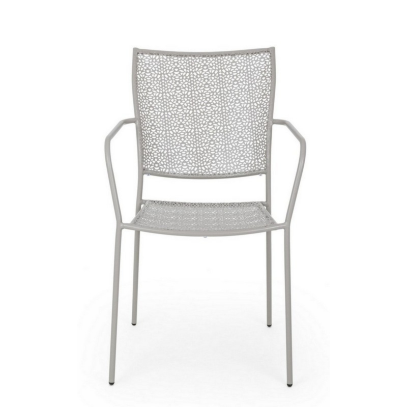 WENDY LIGHT GREY CHAIR W-ARMRESTS