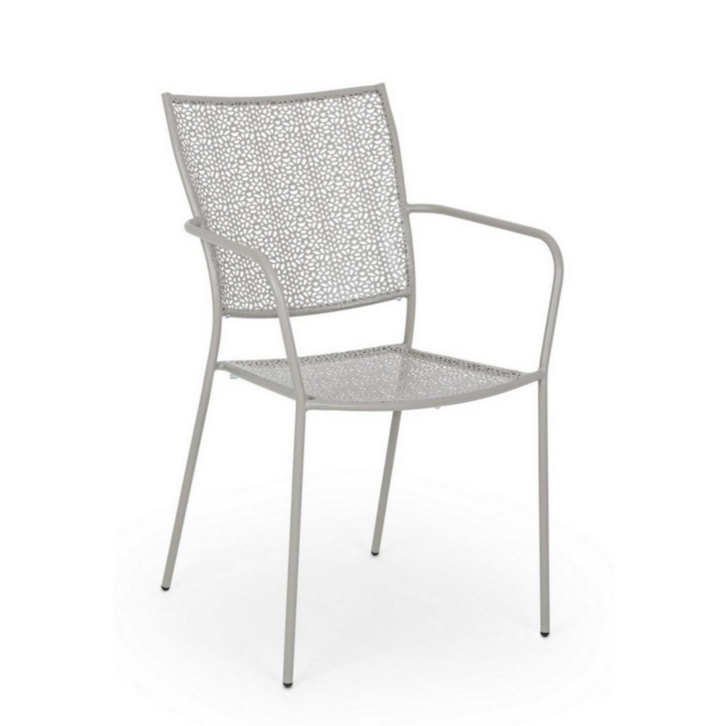 WENDY LIGHT GREY CHAIR W-ARMRESTS
