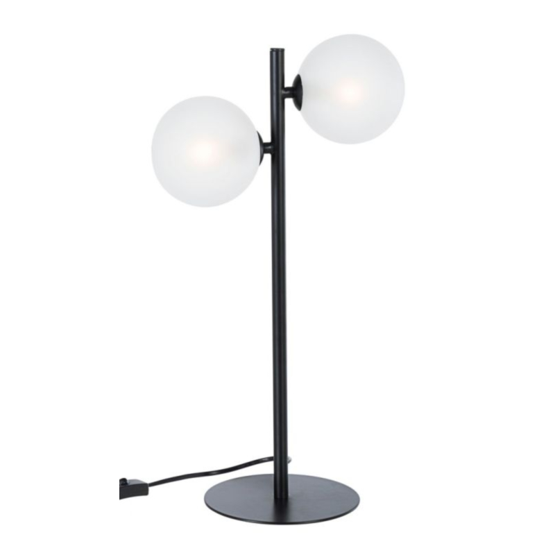 LÁMPARA DE MESA BALLS 2LUCES NEGRO H54