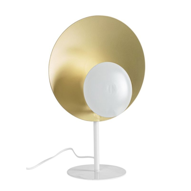 LAMPADA TAV. DESIGN BIANCO-ORO H46