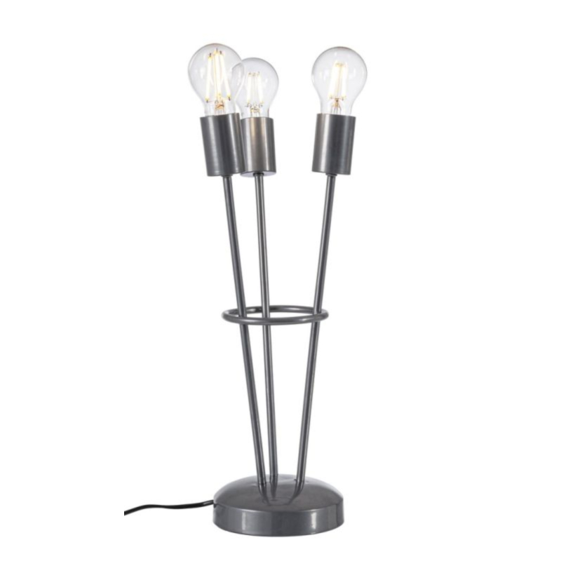 LAMPADA TAV. FIACCOLA 3LUCI ARGENTO H45