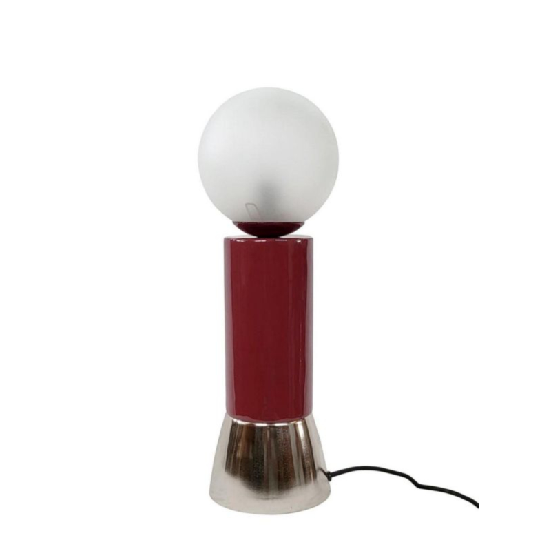 LAMPADA TAV. MALTON ROSSO ARGENTO H47