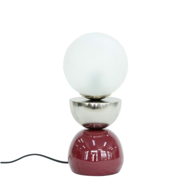 LAMPADA TAV. MALTON ARGENTO ROSSO H34