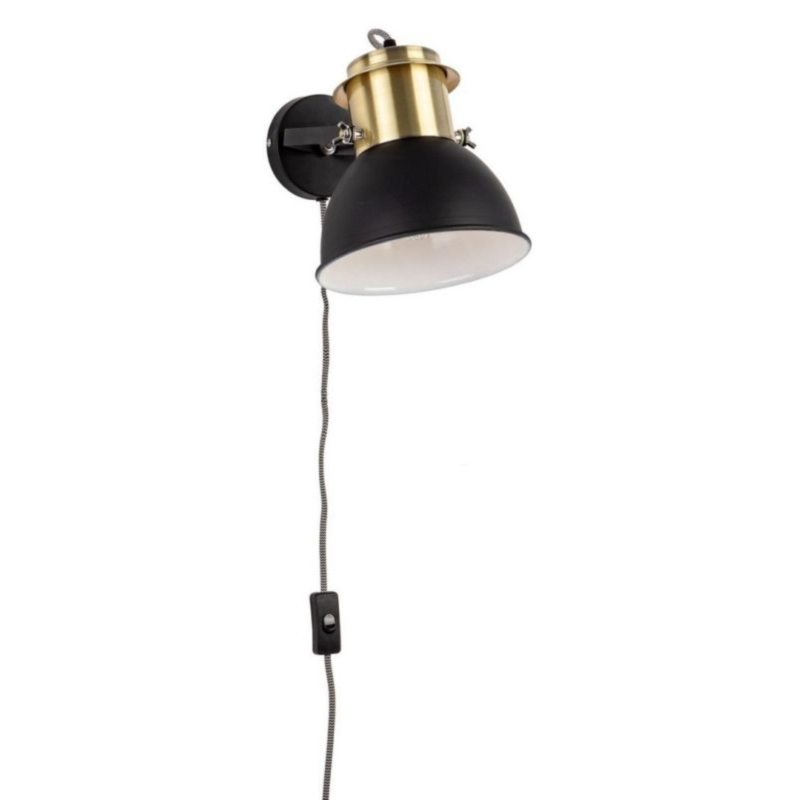 LAMPADA PARETE BROOKLYN OTTONE-NERO OP