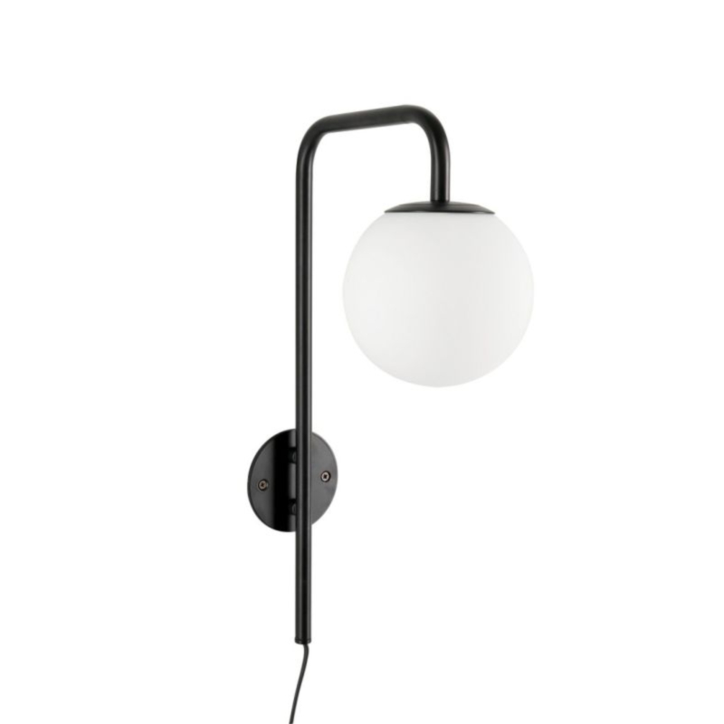 LAMPADA APPLIQUE DELPHINE TO NERO H50