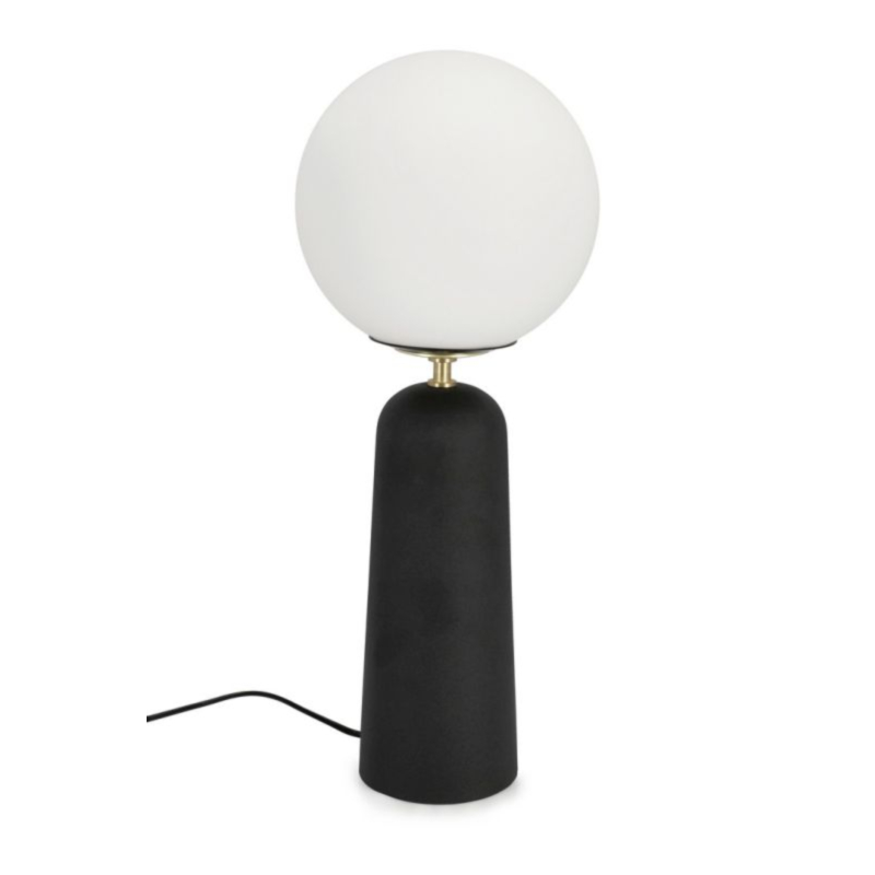LAMPADA TAV. DELPHINE TONDO NERO H51