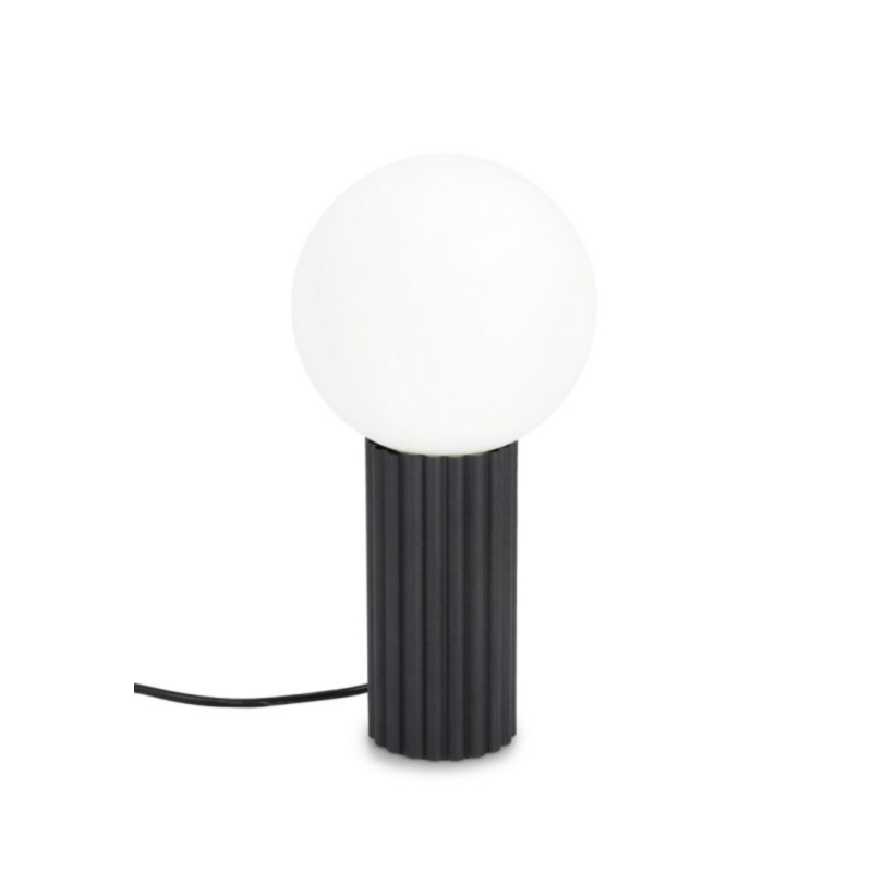 LAMPADA TAV. DELPHINE TONDO NERO H30