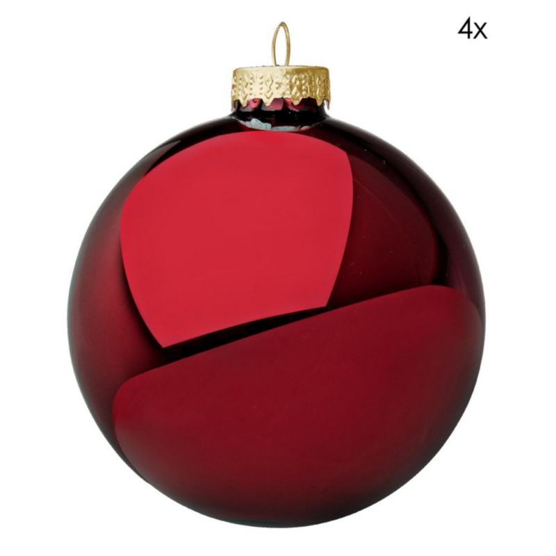 Set 4 Pz Palline ⌀ 80 mm Addobbi Natalizi Ornamento per Albero BIZZOTTO Palle di Natale in Vetro Losanga Champagne 