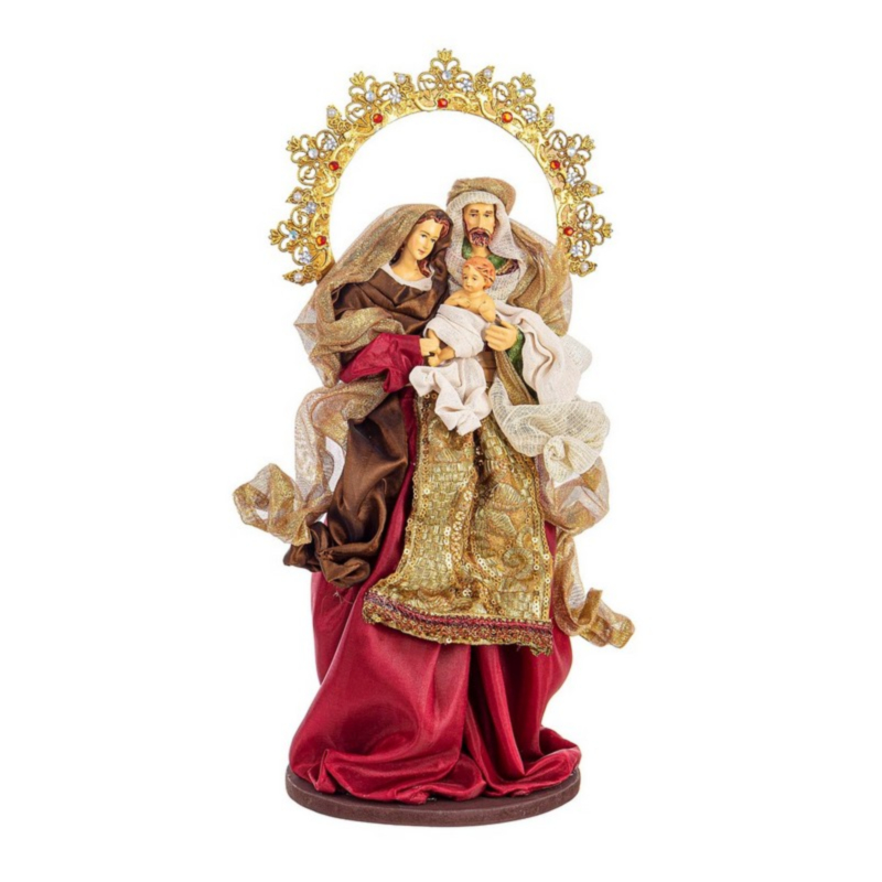 BAROQUE RED STANDING HOLY FAMILY H38