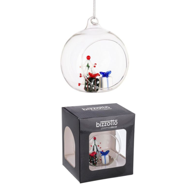 YULE TREE-GIFT GL OPEN BALL W-BOX D80