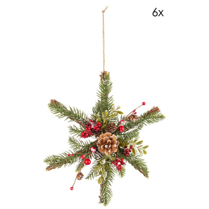 HILLY BOW ORNAMENT W-RED BERRIES