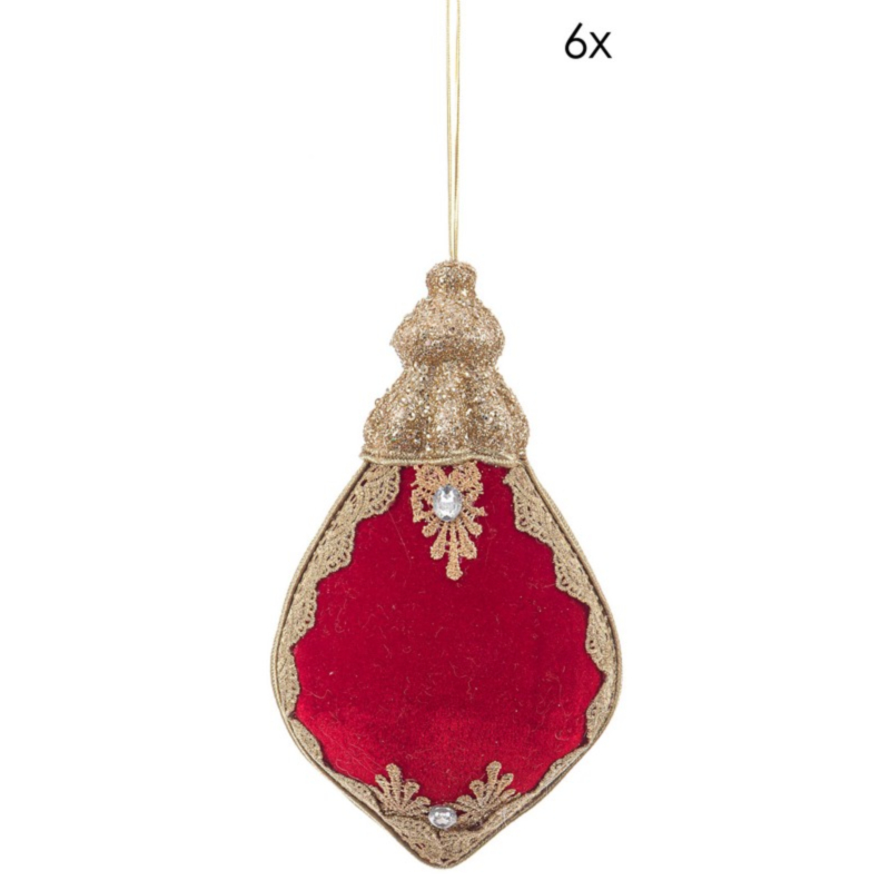 COLYN RED-GOLD DROP ORNAMENT