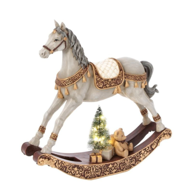 EDWYN GOLD-RED ROCKING HORSE W-LED H29