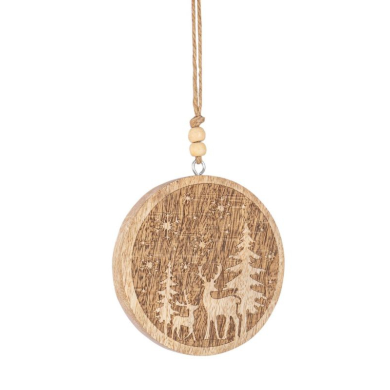 WALD ROUND NAT-BROWN ORNAMENT