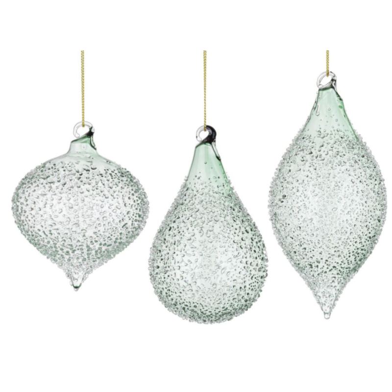 SATURNO GREEN GL ORNAMENT ASS3