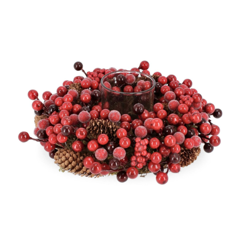 ELINOR RO CANDLE HOLDER 1P RED BERRY