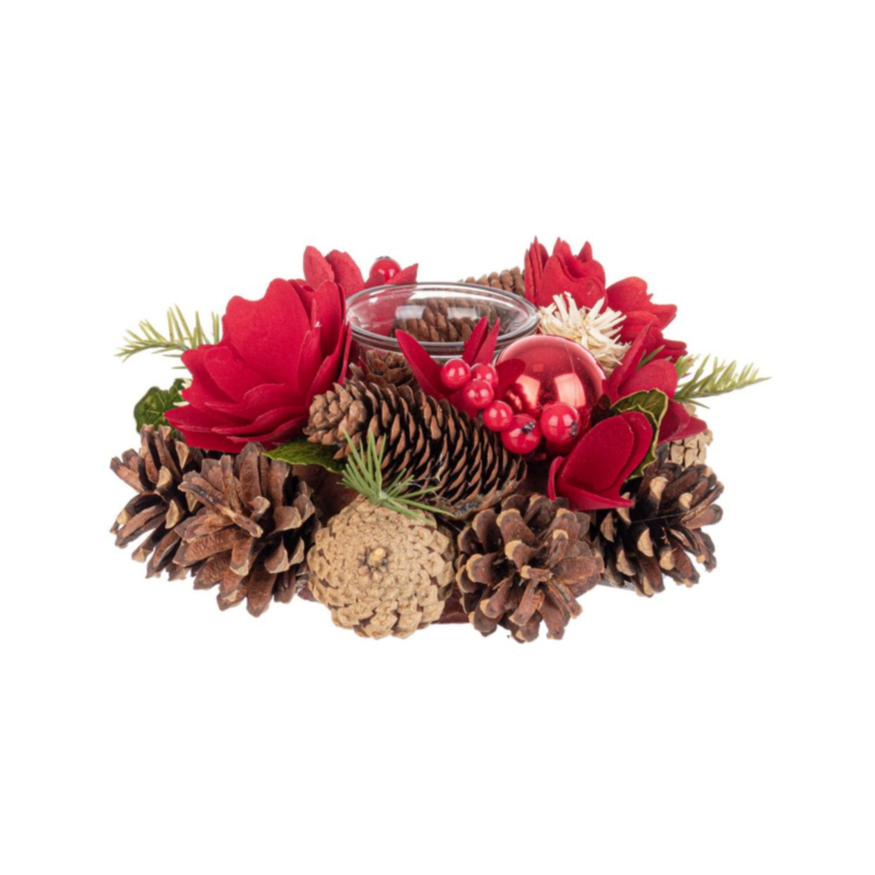 ALISSA RO RED-NATURAL CANDLE HOLDER 1P