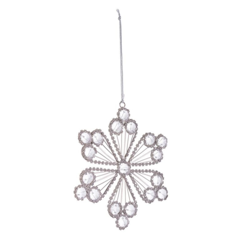 PENDAGLIO BEAD FIOCCO NEVE 6P ARG 15X15
