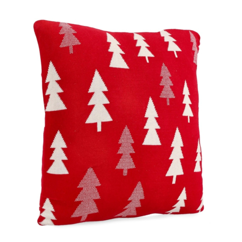 CUSCINO NATALIA PINO ROSSO-BIANCO 45X45