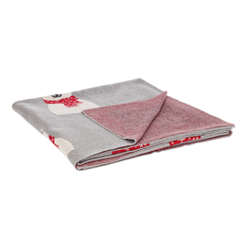 COPERTA EDITHA ORSO ROSSO-BIANCO 130X170