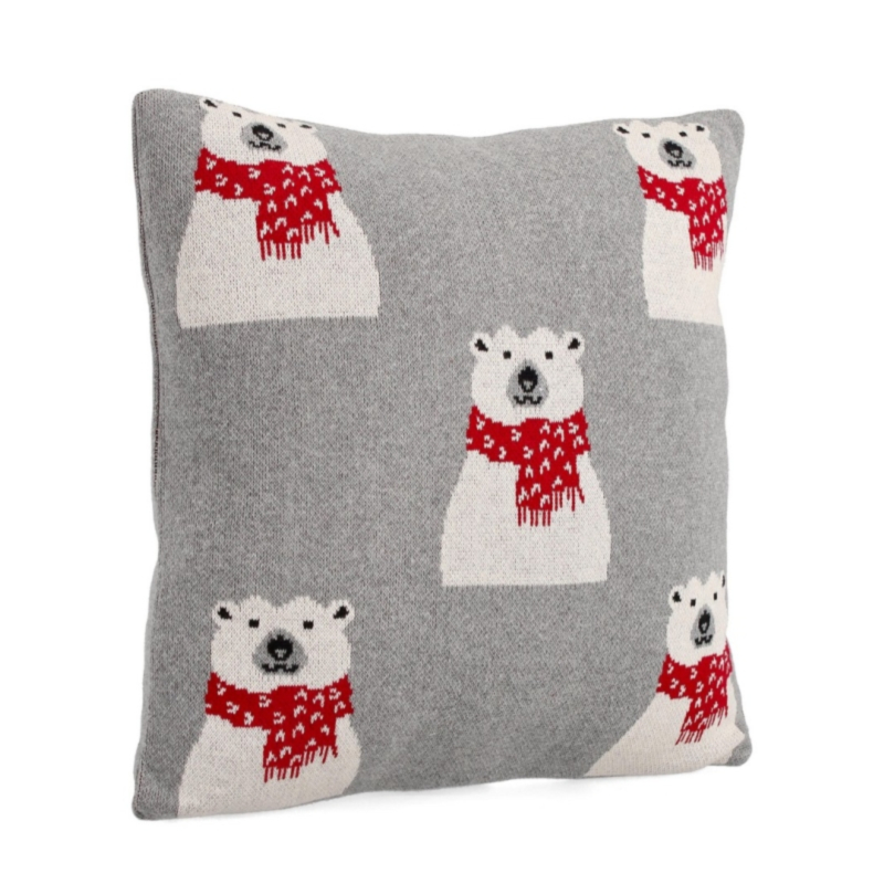 CUSCINO EDITHA ORSO ROSSO-BIANCO 45X45