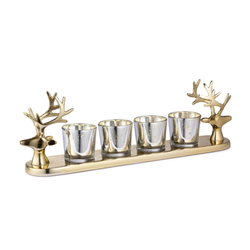 GLOWER GOLD CANDLE HOLDER 4P