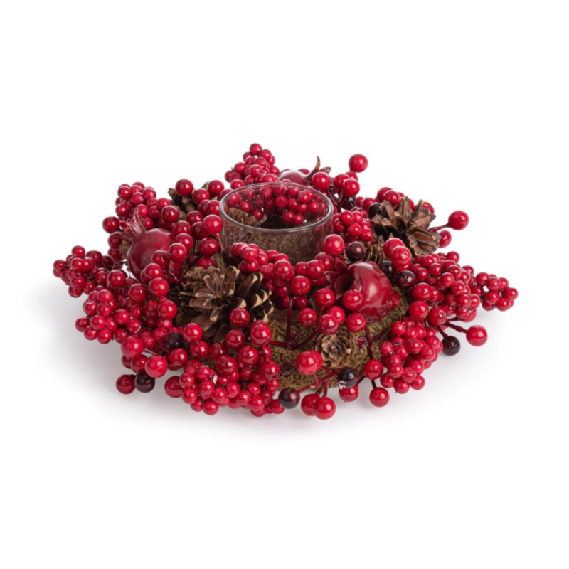 JODENE RO CANDLE HOLD.1P W-RED BERRY D27