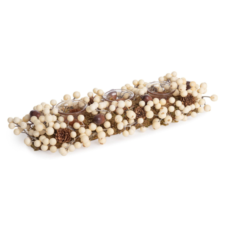 BILLIE RECT CANDLE HOLD.3P W-CREAM BERRY