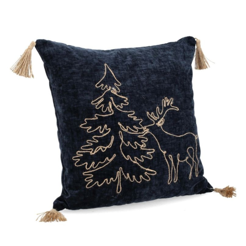 CUSCINO HERBERT BLU C-FRANGE 45X45