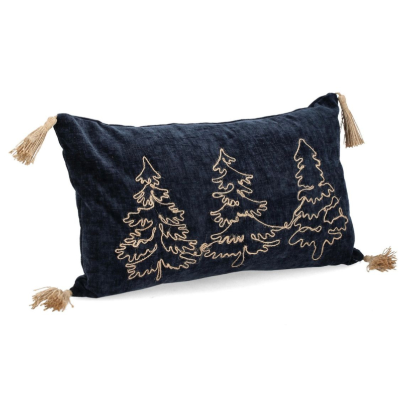 CUSCINO HERBERT BLU C-FRANGE 50X30