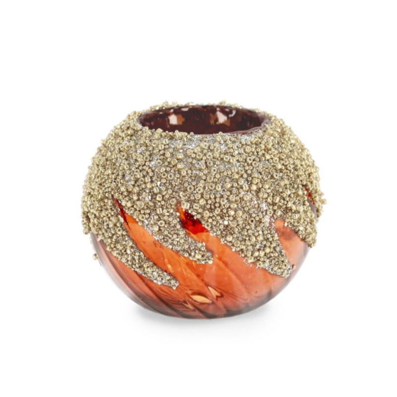 VORTEX GL BROWN CANDLE HOLDER D8