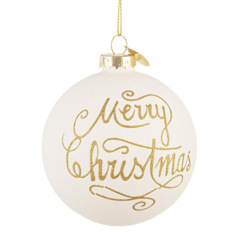 SFERA VT MERRY CHRISTMAS BIANCO D80