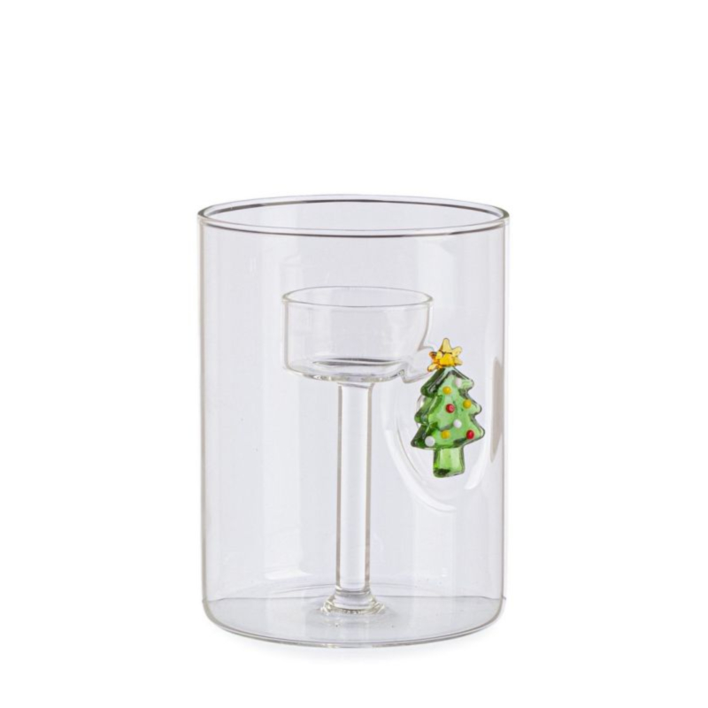 LAVISH PINE GL CANDLE HOLDER W-BOX H12