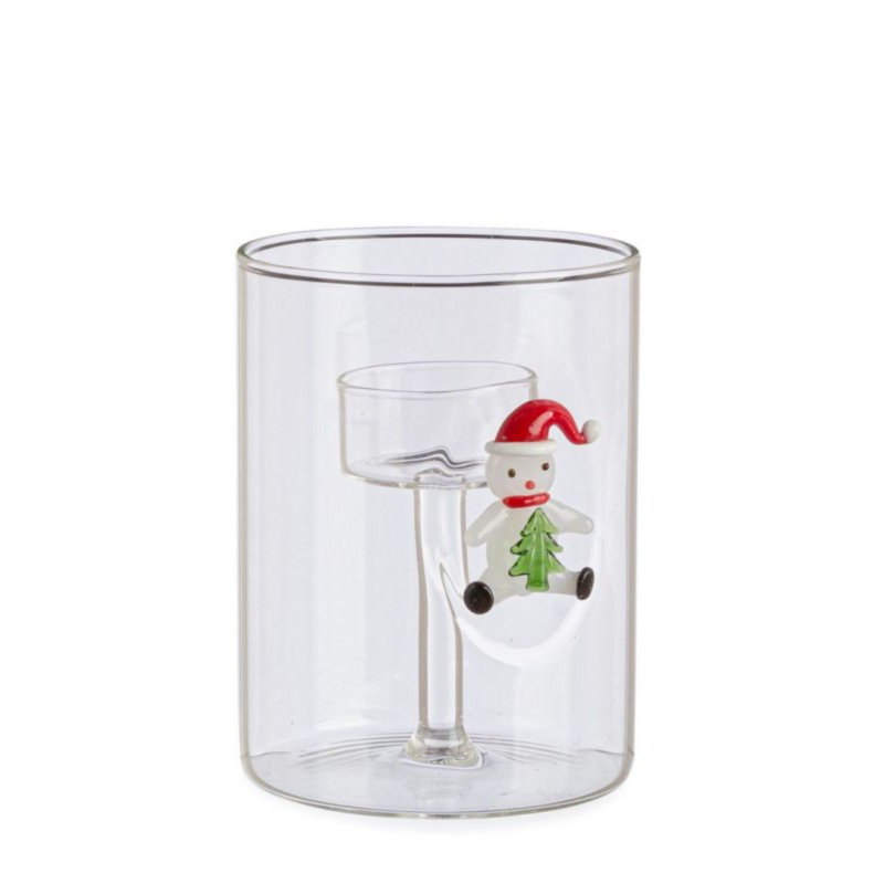 LAVISH SNOWMA GL CANDLE HOLDER W-BOX H12