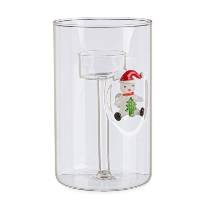 LAVISH SNOWMA GL CANDLE HOLDER W-BOX H15