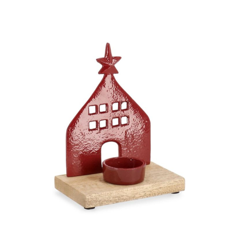 CORNWALL 1P CHUR RED TEALIGHT HOLD H16.5