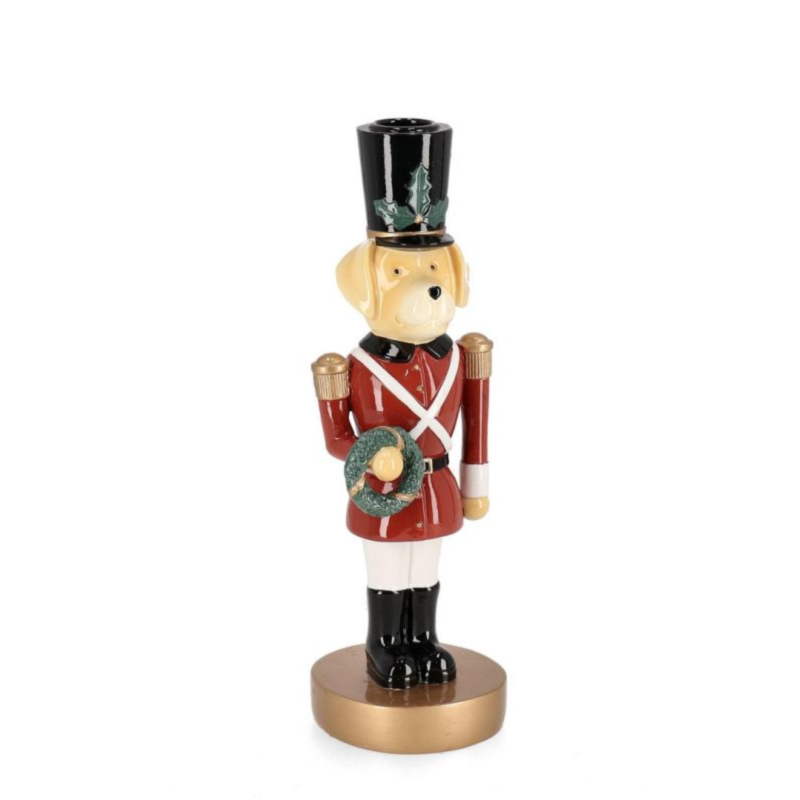 CATHAL DOG LITTLE SOLDIER W-WREATH H25