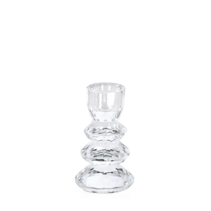 ELDRID GL TRANSP CANDLE HOLDER 1P D6X11H